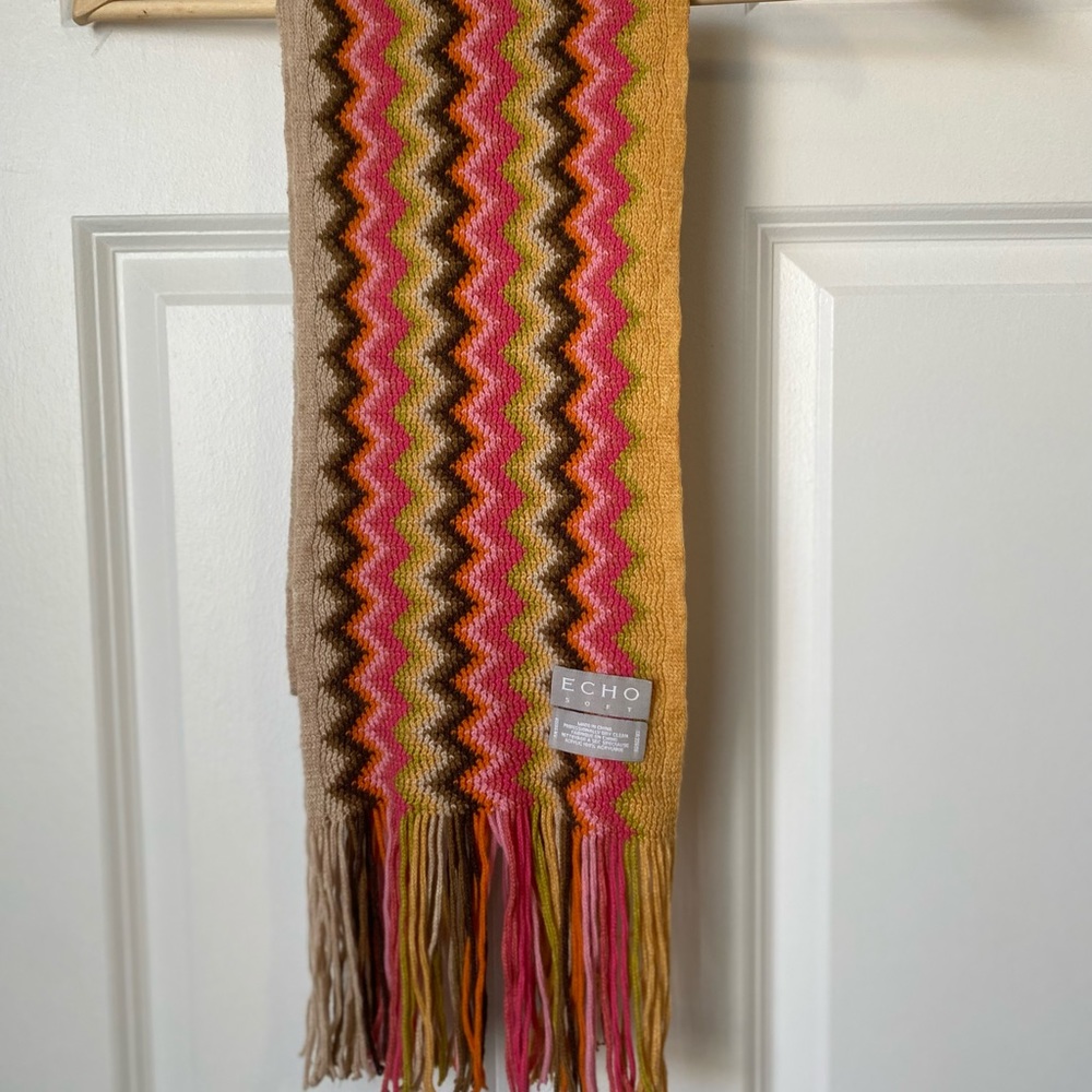 ECHO Soft Multicolored Winter Knit Scarf